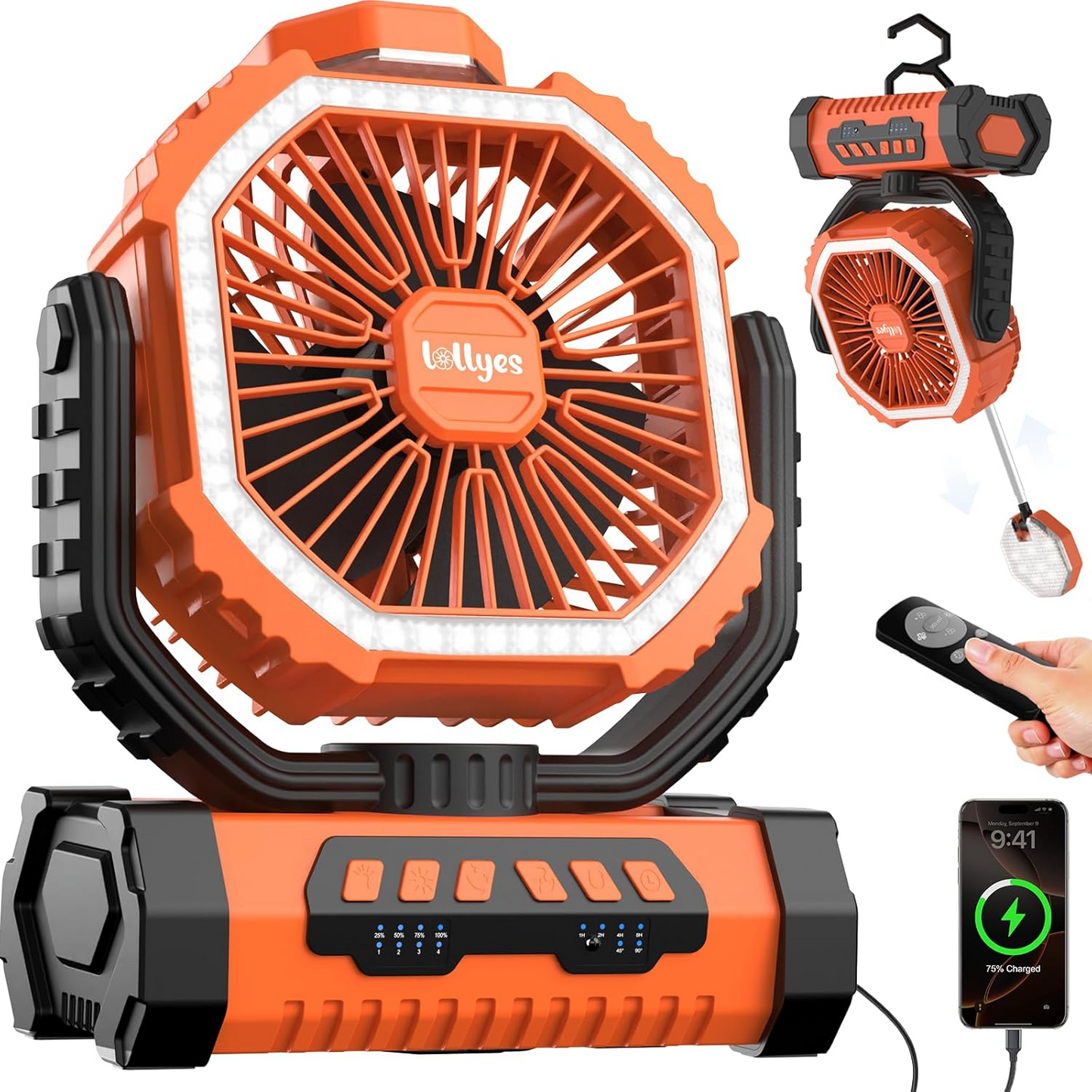 Outdoor Rechargeable Fan Light