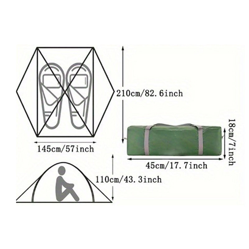Ultraleichtes 2-Personen Zelt Grün