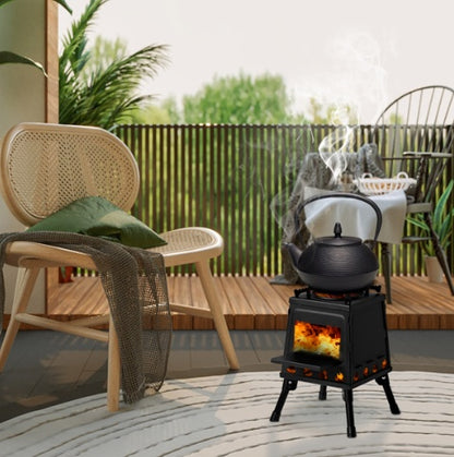 Schwarzer abnehmbarer Eisen-Campingkocher