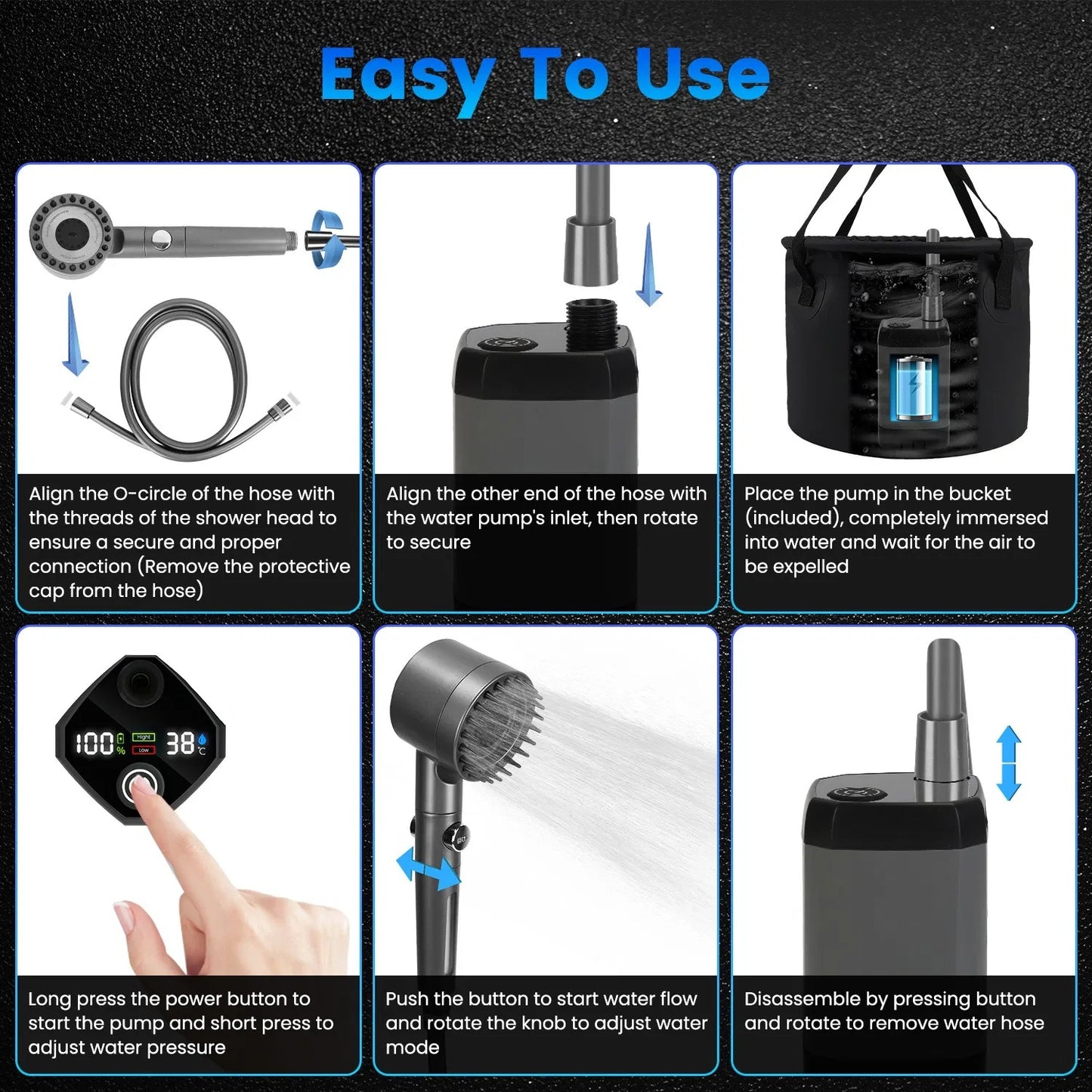 Tragbare Camping-Dusche Mit Akku