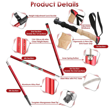 2er Set Faltbare Trekkingstöcke Alu