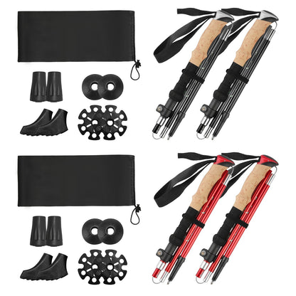 2er Set Faltbare Trekkingstöcke Alu