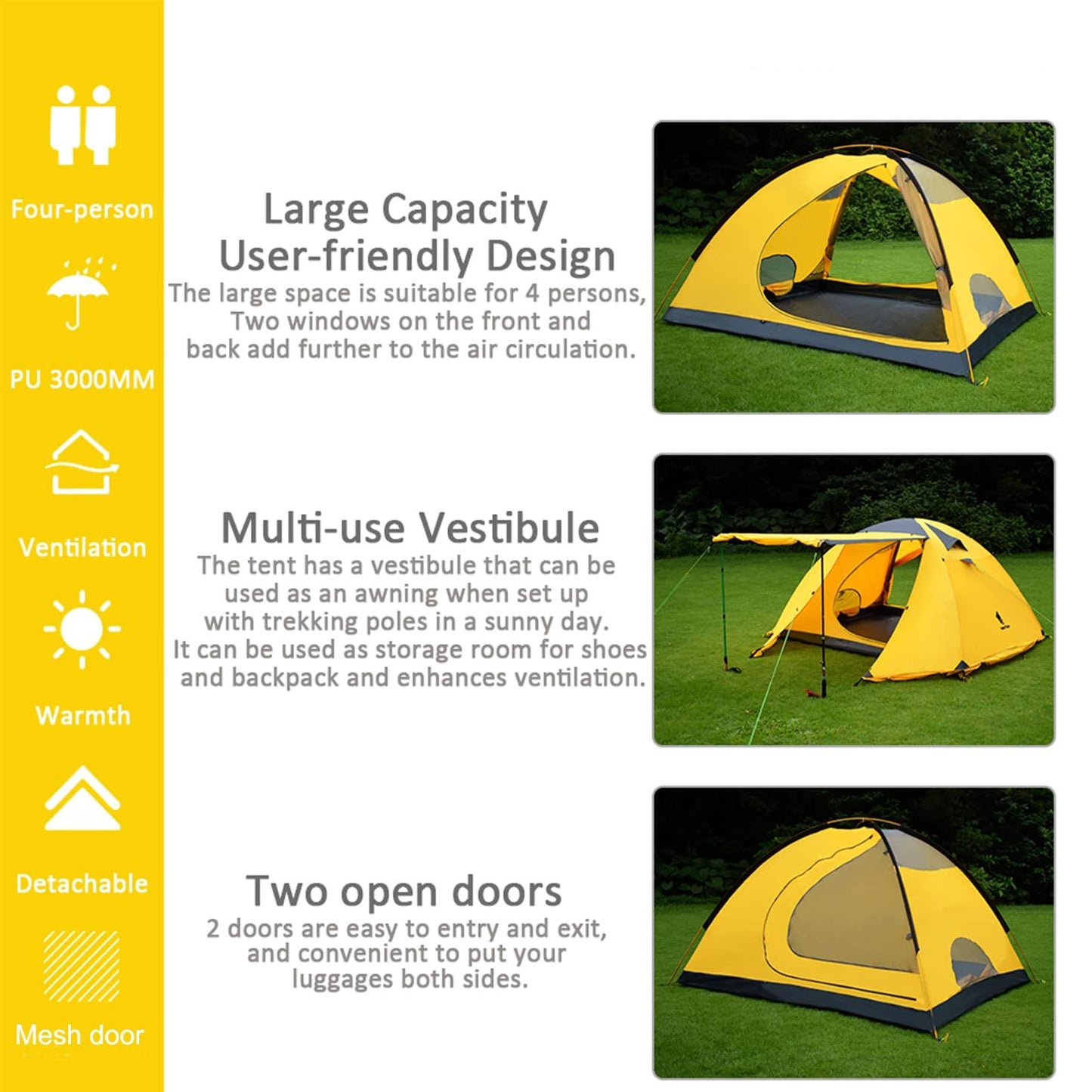 2-Personen Zelt Mit Skylight & Doppelwand