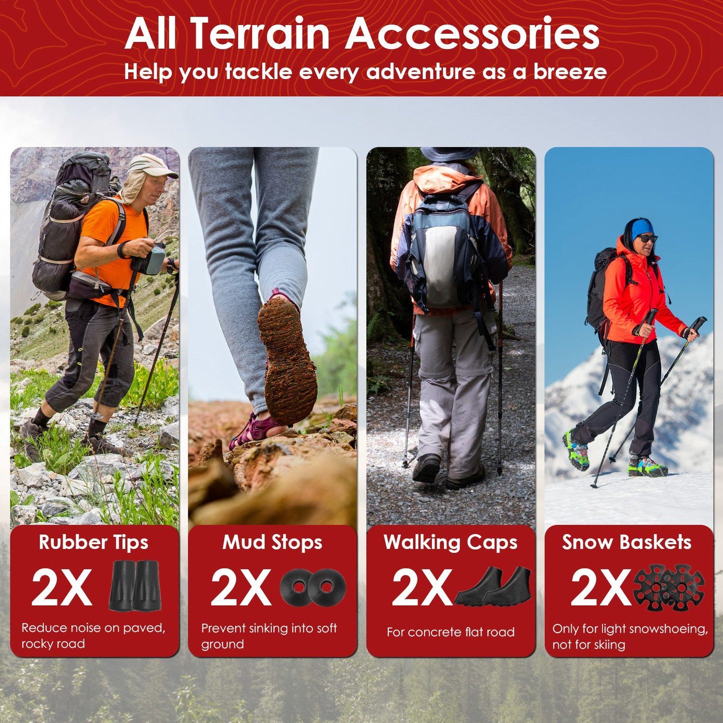 2er Set Faltbare Trekkingstöcke Alu