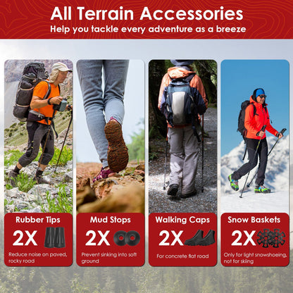 2er Set Faltbare Trekkingstöcke Alu