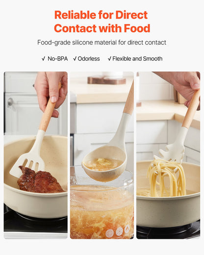 34-teiliges Silikon-Küchenutensilien Set hitzebeständig