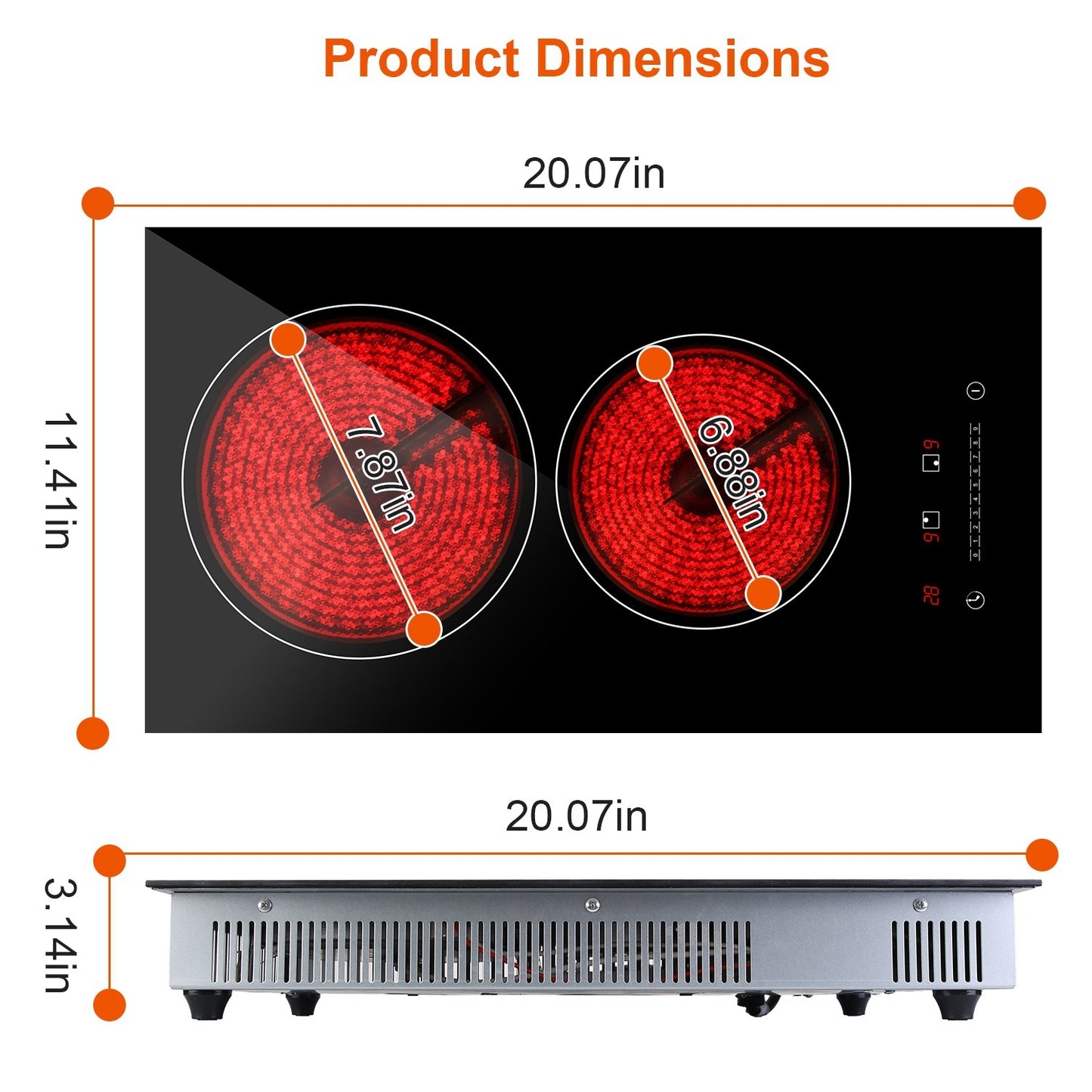 1900W Doppel-Induktionskochfeld 110V