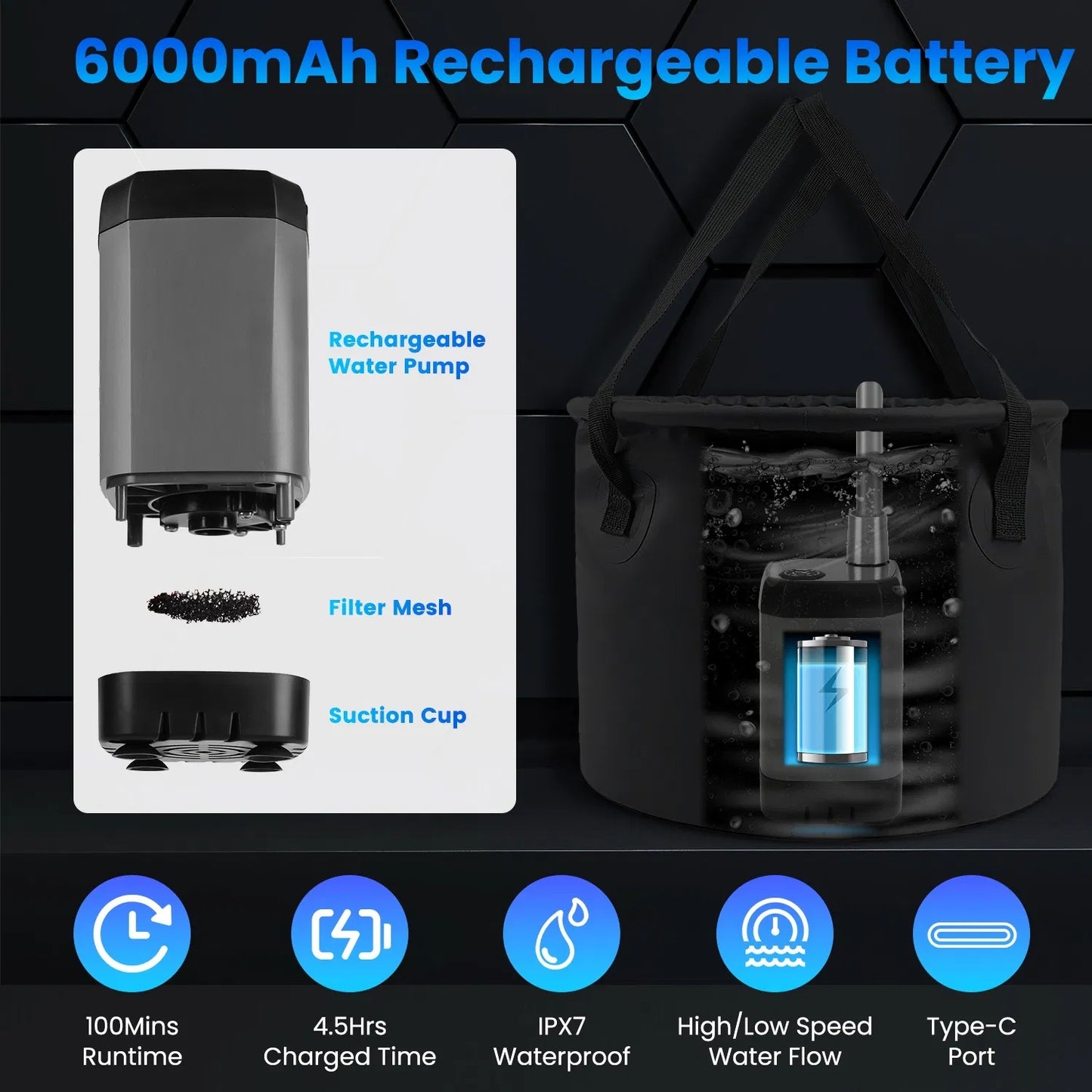 Tragbare Camping-Dusche Mit Akku